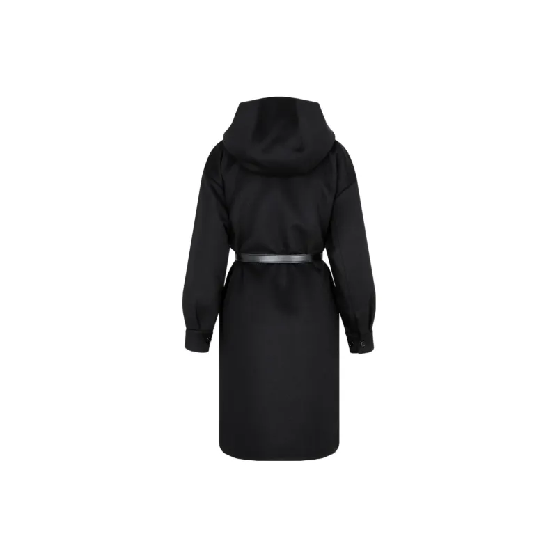 PRADA Logo Plaque Zipped Hooded Coat-1