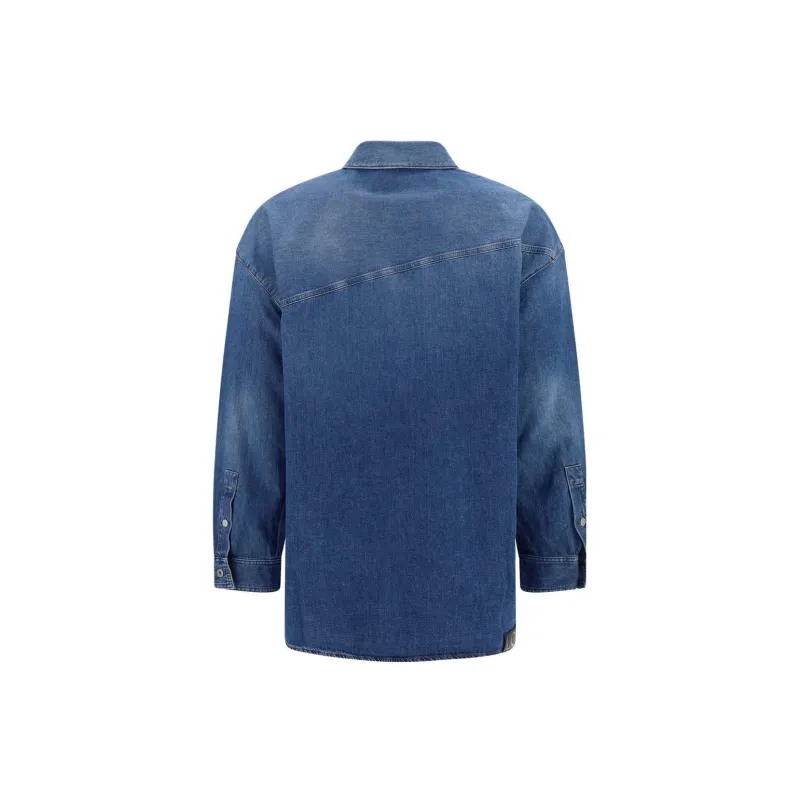 LOEWE Slanted Washed Denim Overshirt-1
