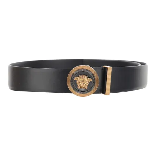 VERSACE Leather Belts Unisex Black