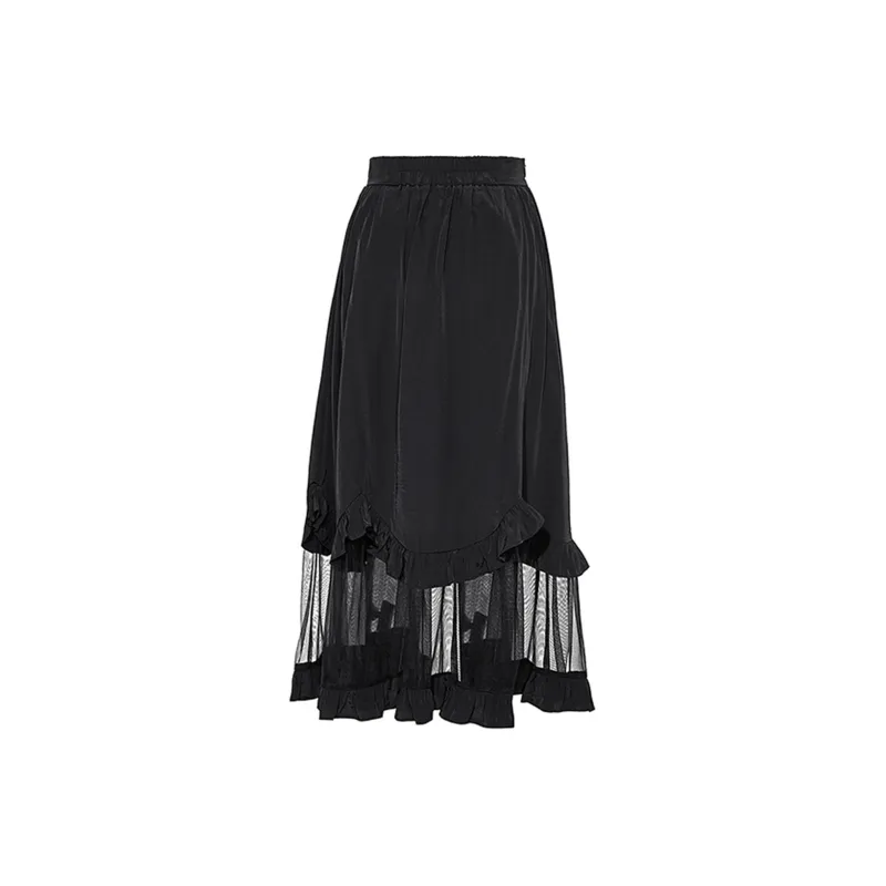 BIENKIMIIYE Casual Long Skirts Women's Black-1