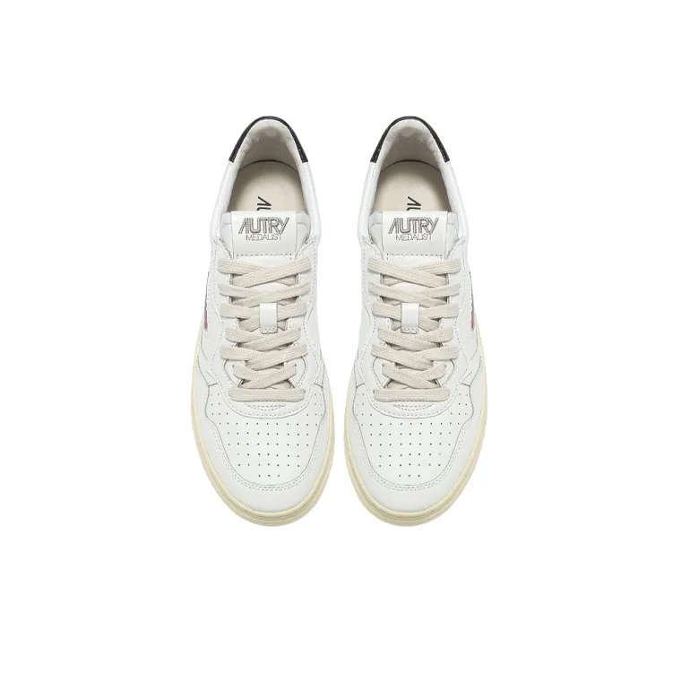 AUTRY Medalist Leather Low White Black Tab Women's-2