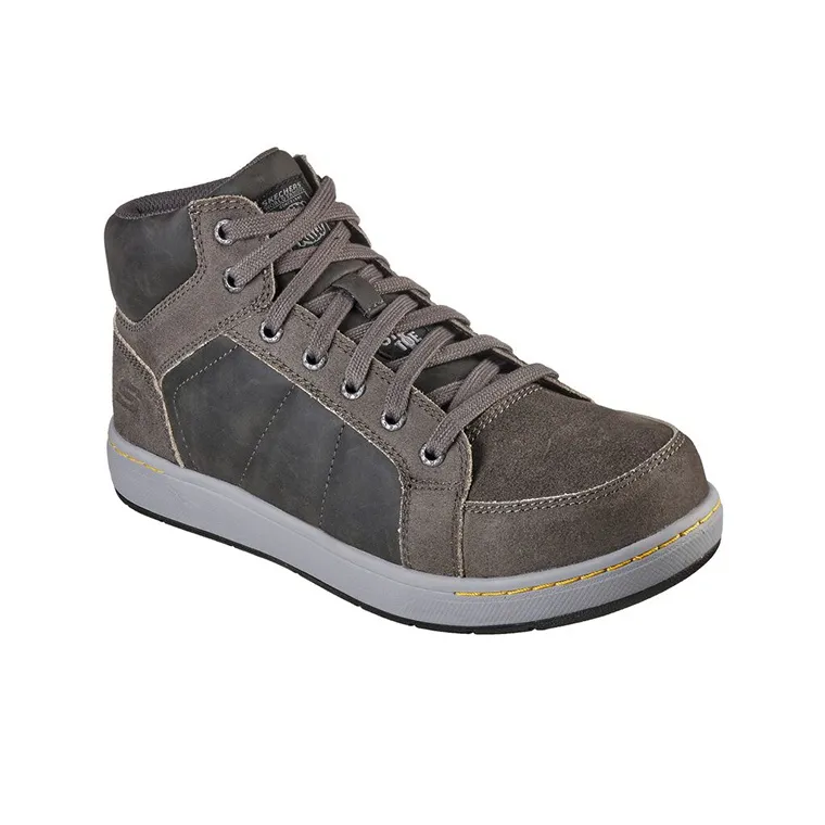 Skechers Work Watab-Stirling St Cushioning Anti-Slip And Wear-Resistant Mid-Top Skateboard Shoes Men's Charcoal-2
