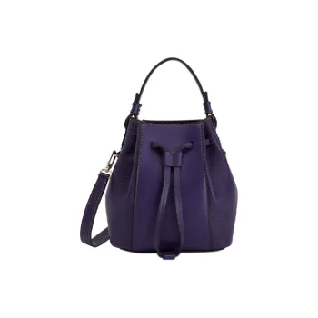 Furla Miastella Cow Leather Bucket Bag, One Shoulder Handbag, Crossbody Bag Mini Women's Purple