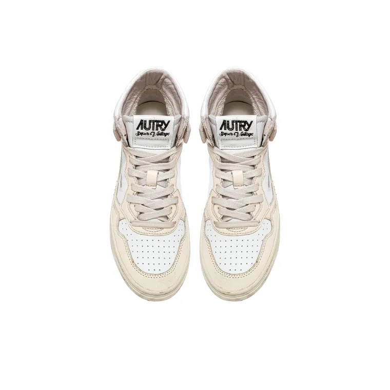 AUTRY Skateboard Shoes Men Mid Top White Beige-2