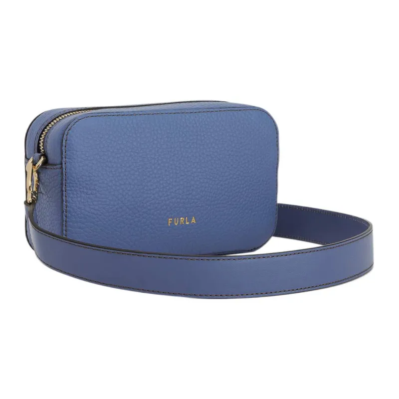 Furla Primula Grain Cow Leather Shoulder Bag, Crossbody Bag Mini Women's Navy Blue-2