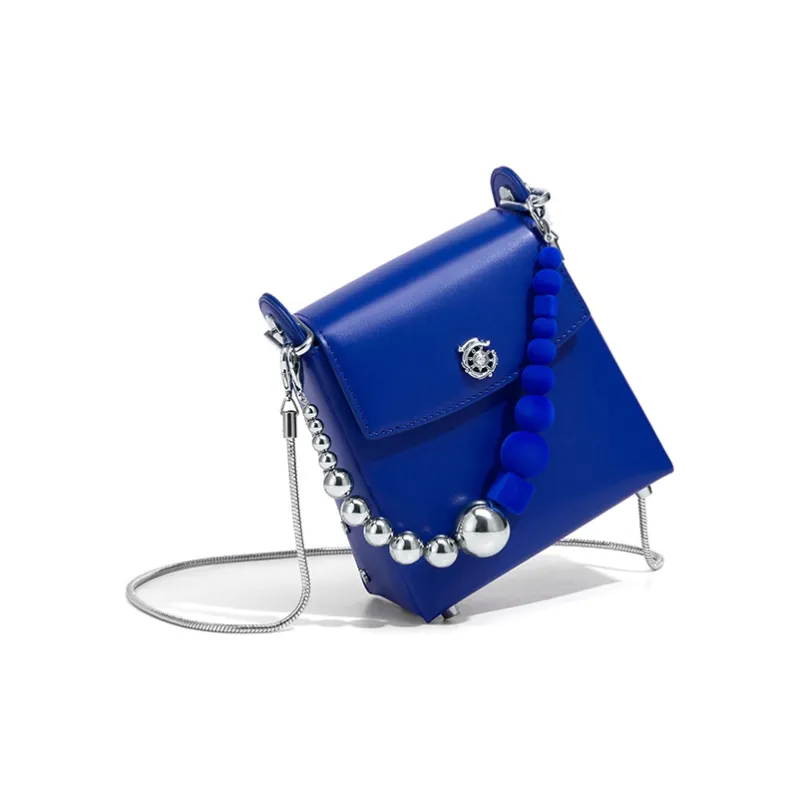 Gong Xuan Beads Crossbody Bag Handbag One Shoulder Women's Blue/Red-3