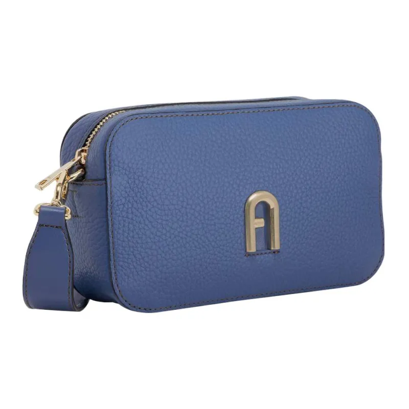 Furla Primula Grain Cow Leather Shoulder Bag, Crossbody Bag Mini Women's Navy Blue-1