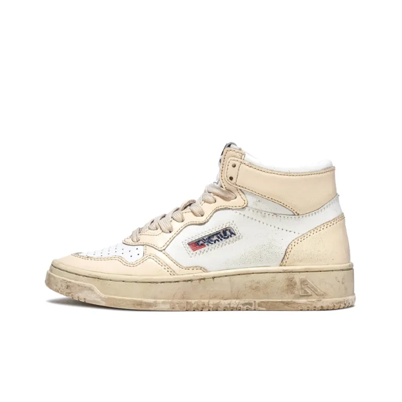 AUTRY Skateboard Shoes Men Mid Top White Beige-0