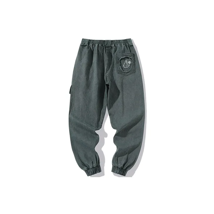 LAMLICKA Casual Pants Unisex Green-1
