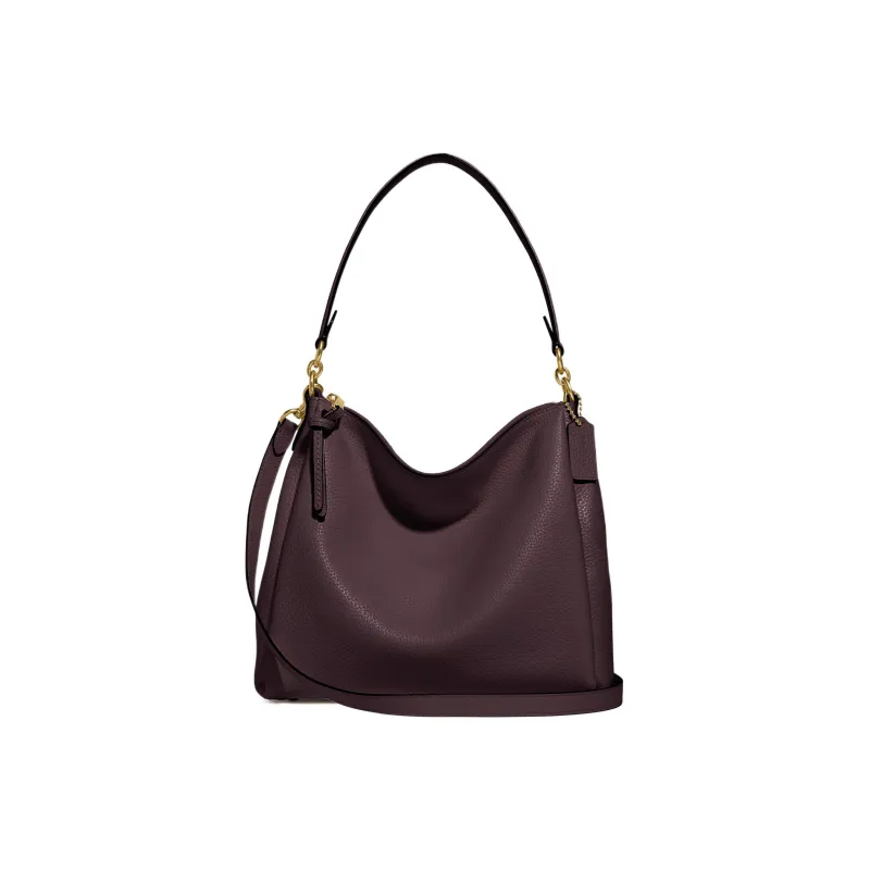 COACH Shay Soft Pebbled Leather Handbag, Shoulder Bag, Crossbody Bag Large Size Women's Umber-0