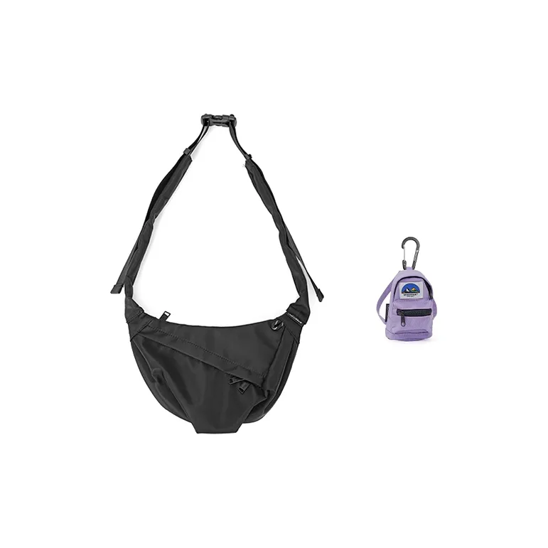 MYEDITION Shoulder Bag, Cell Phone Pouch, Crossbody Bag Nylon Polyester Black/Gray Unisex-44