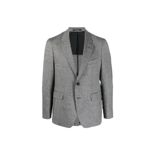 Tagliatore Herringbone Single-breasted Button Blazer