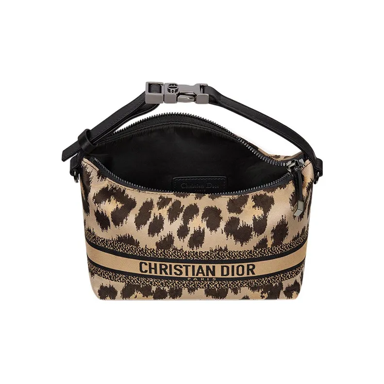 DIOR DiorTravel Technical Fabric Clutch Lunch Box Bag Handbag Small Size Women's Beige-2