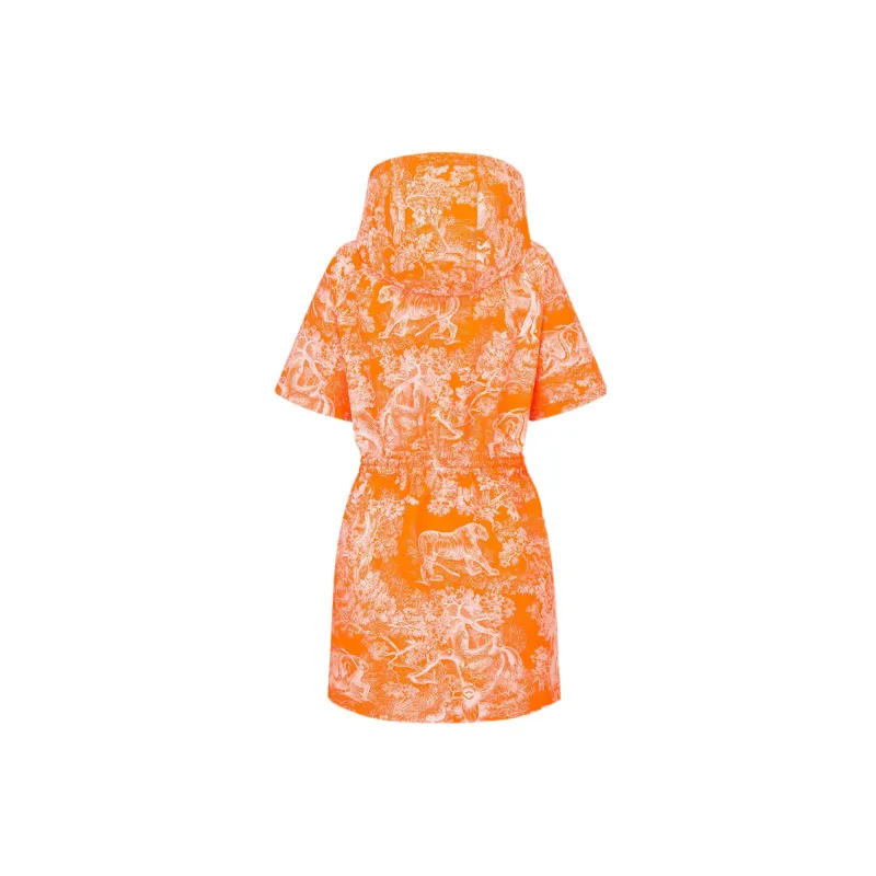 DIOR FW22 Short Sleeved Dress Women's Neon Orange-1