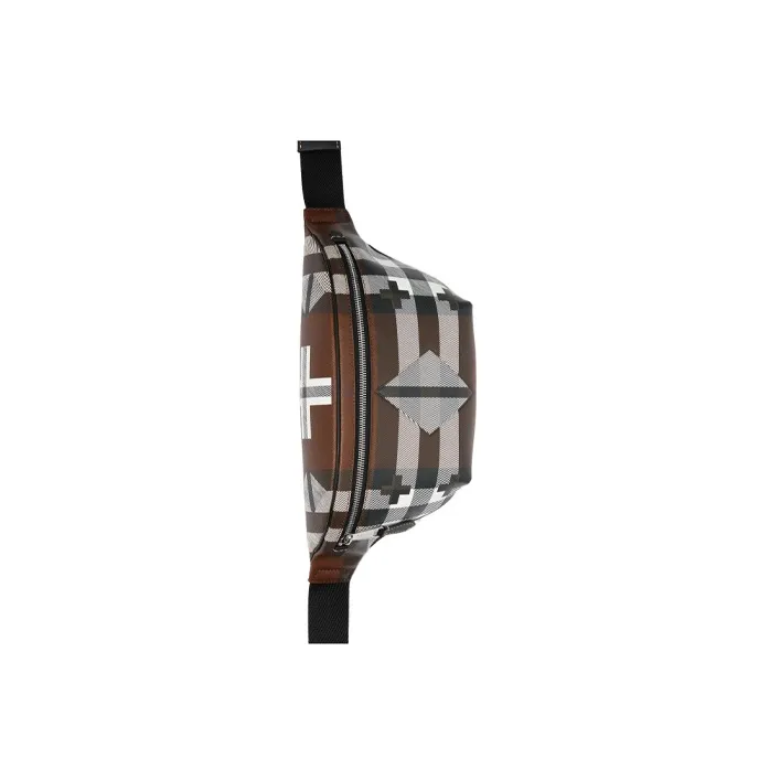 Burberry Geometric Check Bum Bag Brown-3