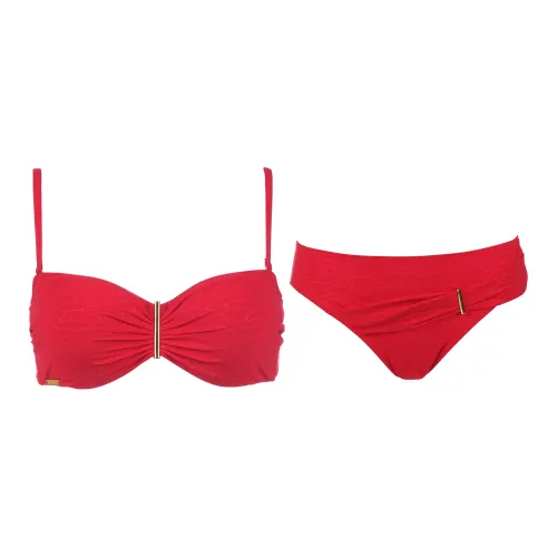 Selmark Women Spanish Style Jacquard Sexy Bikini Swimsuit Red