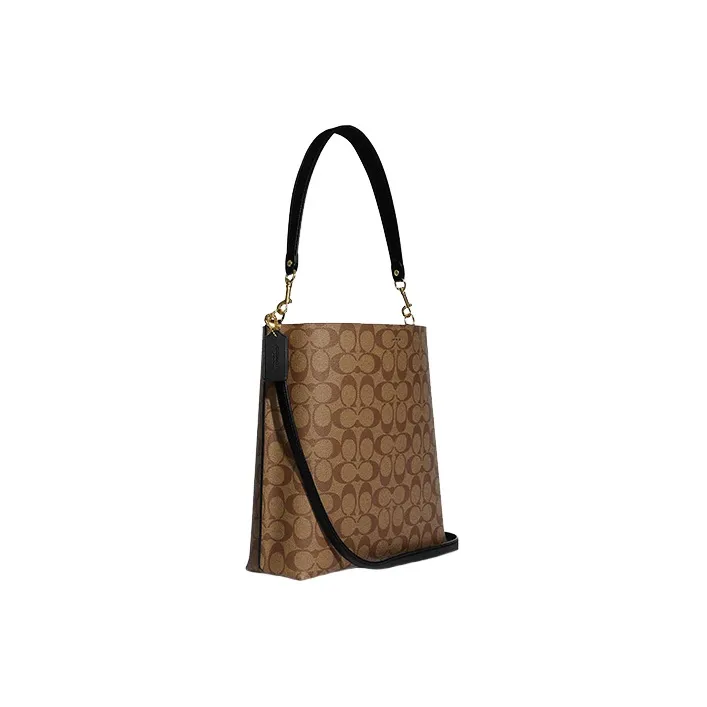 COACH Mollie Canvas With Leather Bucket Bags Crossbody Bag, Shoulder Bag Large Size Women's-1