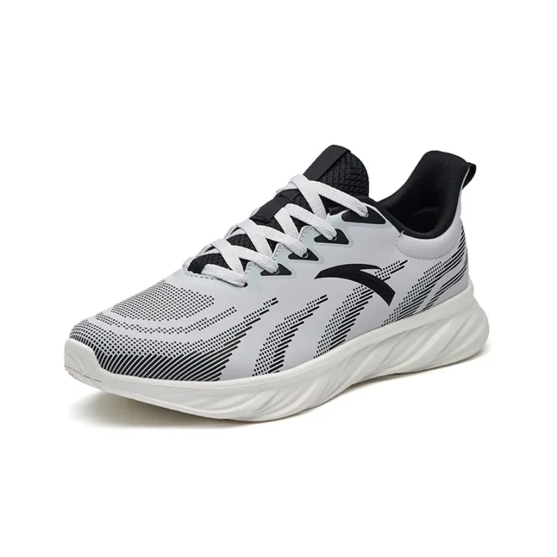 Anta Cushioned Anti-Slip Wear-Resistant Breathable Lightweight Low-Top Running Shoes Men's Black Gray-1
