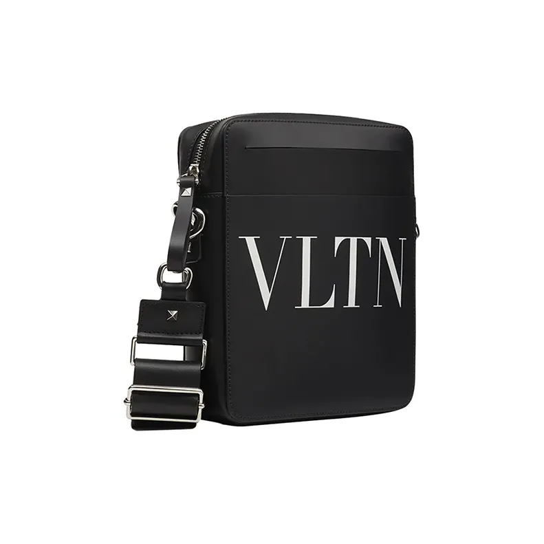 Valentino Cow Leather Messenger Bag Crossbody Bags Men's Black-2