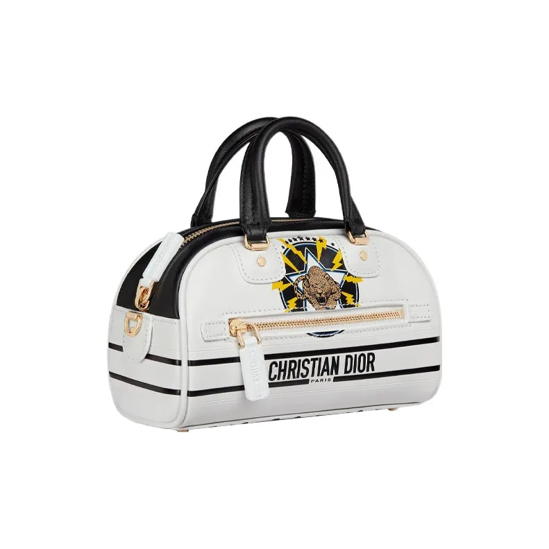 DIOR Cow Leather Bowling Bag, Handbag, Crossbody Bag Extra Mini Women's White-1