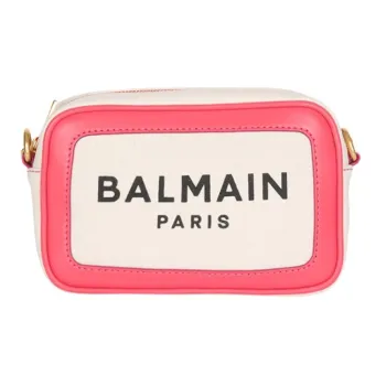 BALMAIN Canvas With Leather Camera Bag Crossbody Bag Shoulder Bag Women's Pink