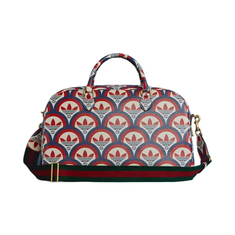 GUCCI Adidas Leather Handbag Tubas Men's Red/Blue-1