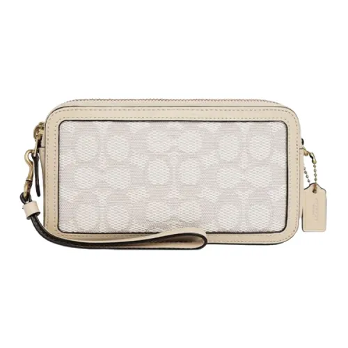 COACH Kira Fabric With Cow Leather Camera Bag Shoulder Bag Crossbody Bag Small Size Women's White