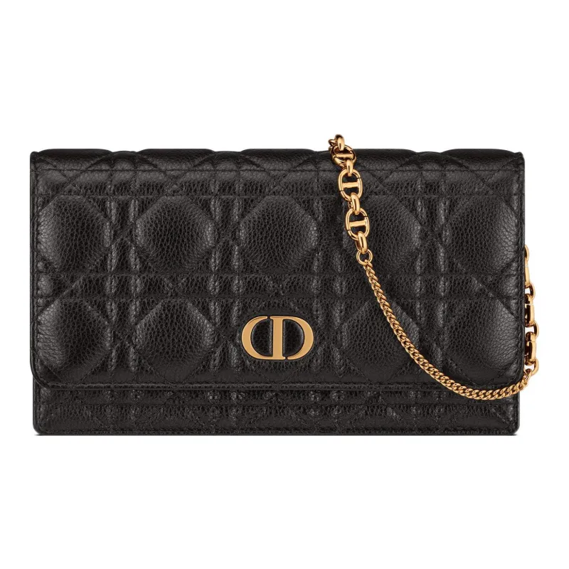 DIOR Caro Soft Cow Leather Handbag, Shoulder Bag, Crossbody Bag Regular Women's Black-0