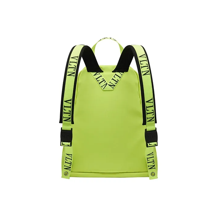 Valentino Nylon Fabric Backpack Men's Neon Green-2