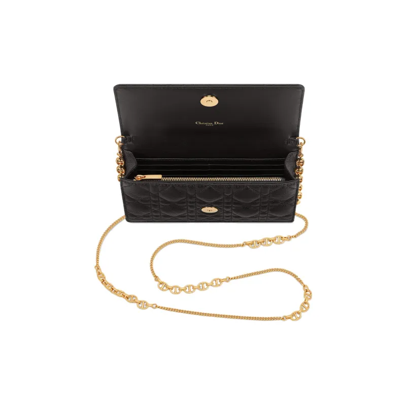 DIOR Caro Soft Cow Leather Handbag, Shoulder Bag, Crossbody Bag Regular Women's Black-2
