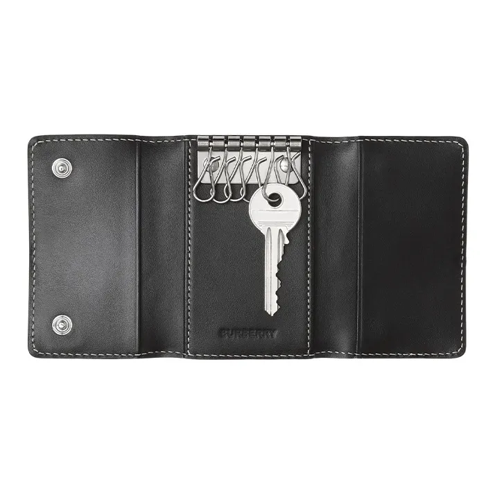 Burberry Plaid With Leather Key Pouch Men's Brown-2