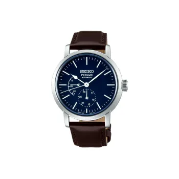 SEIKO Automatic Mechanical Movement Leather Watch Bands Watch Men's Watches Blue Dial
