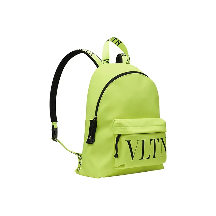 Valentino Nylon Fabric Backpack Men's Neon Green-1