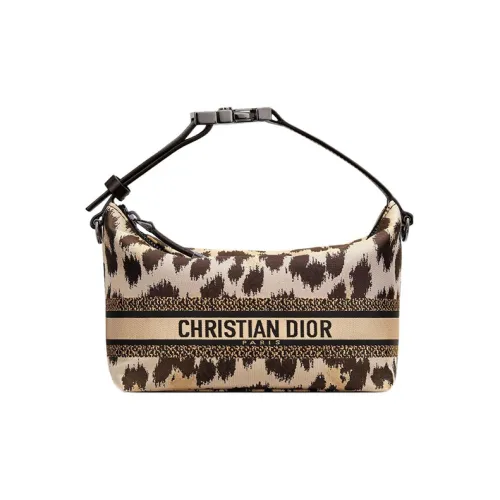 DIOR DiorTravel Technical Fabric Clutch Lunch Box Bag Handbag Small Size Women's Beige