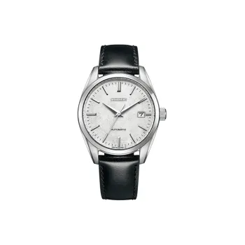 CITIZEN Automatic Mechanical Movement Cow Leather Strap Watch Men's Watches White Dial NB1060 04A