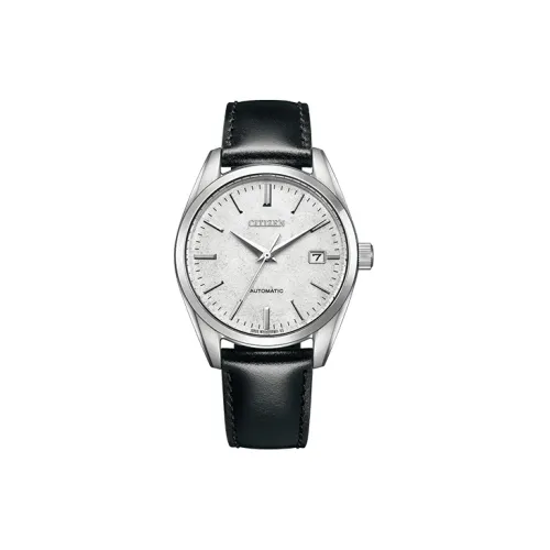 CITIZEN Automatic Mechanical Movement Cow Leather Strap Watch Men's Watches White Dial NB1060 04A