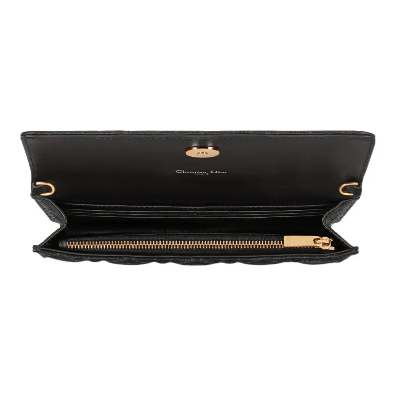 DIOR Caro Soft Cow Leather Handbag, Shoulder Bag, Crossbody Bag Regular Women's Black-5