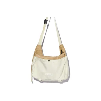 LIVEBOX EN DIRECT Nylon Commute Bag Crossbody Bag Men's Khaki/White