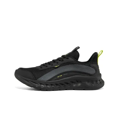 Erke Running Shoes Men Low-Top Matte Black/Lime Green