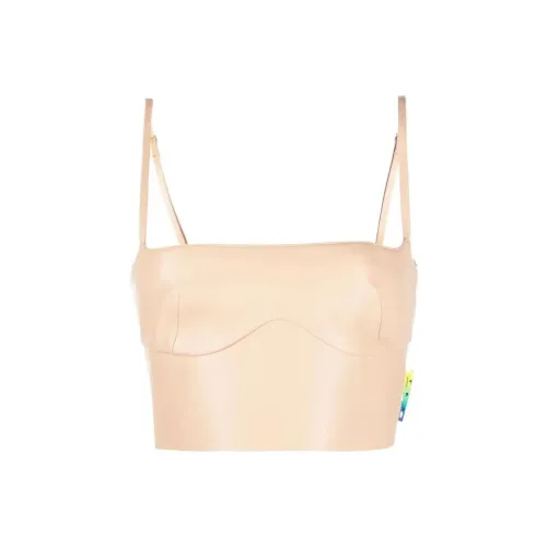 OFF-WHITE Cropped Leather Bustier Top