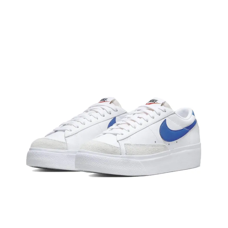 Nike Blazer Low Platform White Summit White Team Orange Game Royal Women's-2