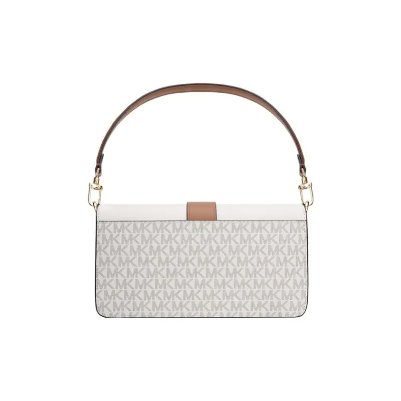 MICHAEL KORS Greenwich Portable Crossbody Bag, Shoulder Bag Women's Vanilla White Brown Multicolor-1