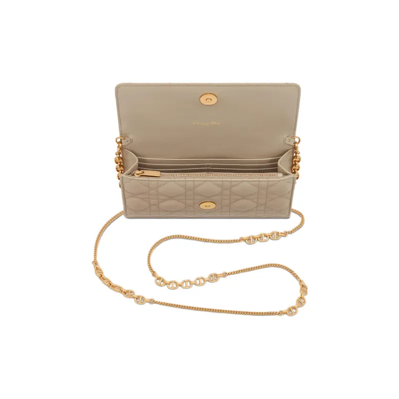 DIOR Caro Cow Leather Handbag, Shoulder Bag, Crossbody Bag, Clutch Women's Natural-2