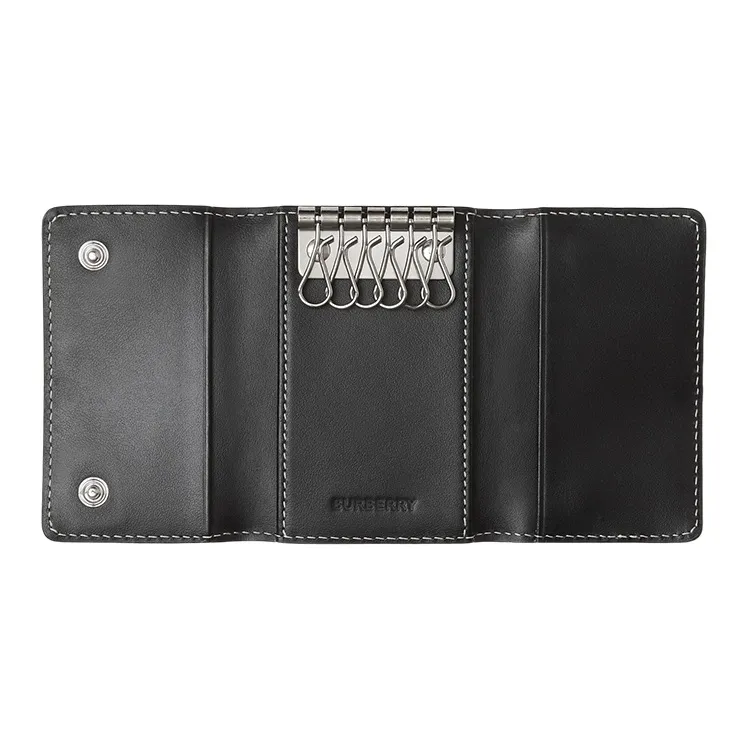 Burberry Plaid With Leather Key Pouch Men's Brown-1