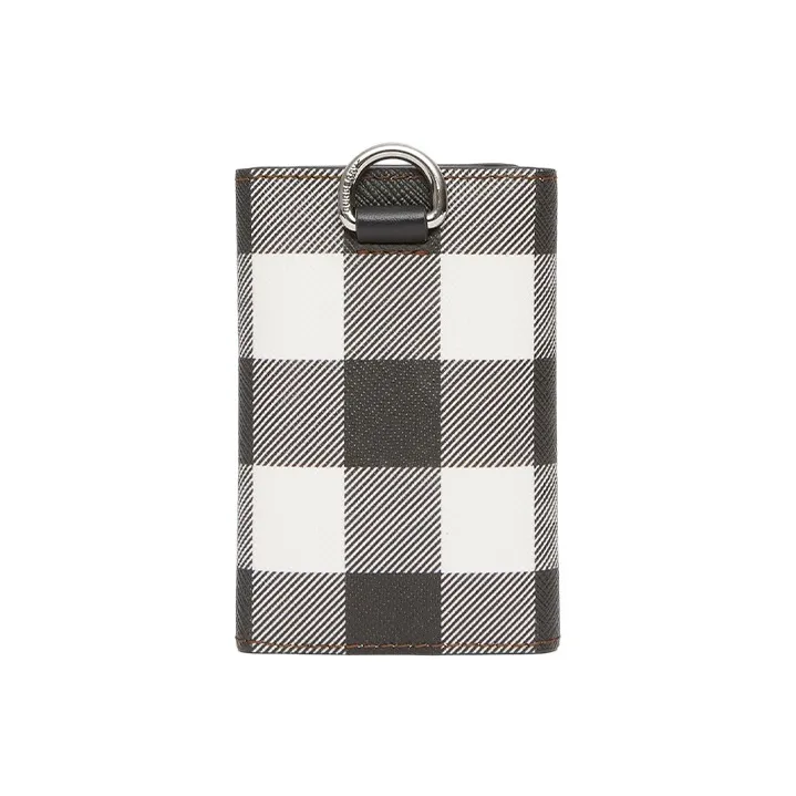 Burberry Plaid With Leather Key Pouch Men's Brown-4