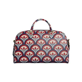 GUCCI Adidas Leather Handbag Large Size Men's Red/Blue
