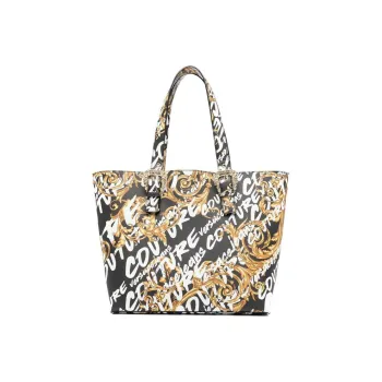 VERSACE JEANS COUTURE Polyester Handbag Regular Unisex Black/White/Yellow