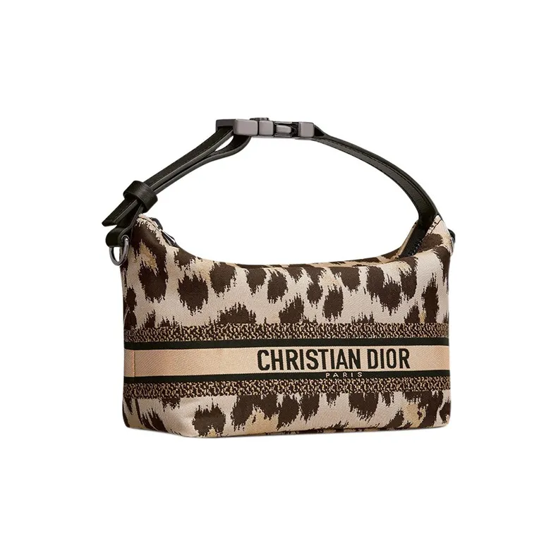 DIOR DiorTravel Technical Fabric Clutch Lunch Box Bag Handbag Small Size Women's Beige-1
