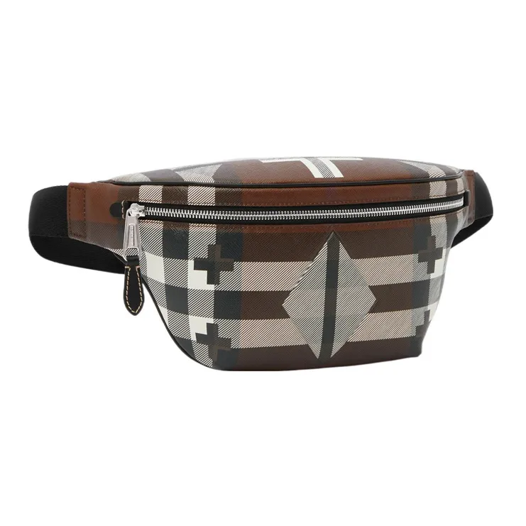 Burberry Geometric Check Bum Bag Brown-1
