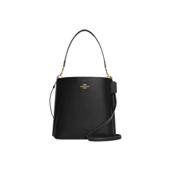 COACH Mollie Leather Bucket Bag, Handbag, Shoulder Bag, Crossbody Bag Large Size Women's Black
